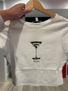 Martini Baby Tee White