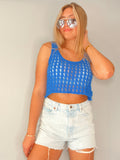 Knit Cropped Tank ~ Royal Blue