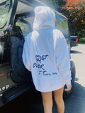 White “Get Over It” Zip Up