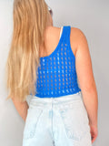 Knit Cropped Tank ~ Royal Blue