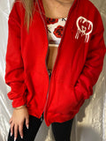 Red “Get Over It” Zip Up