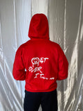 Red “Get Over It” Zip Up