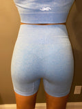 “DNA” Sky Blue Biker Shorts