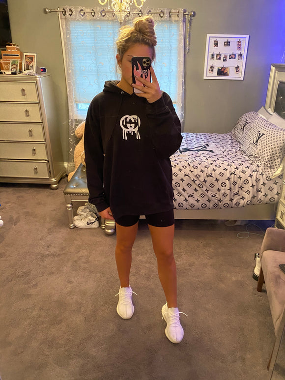 Black “get over it” hoodie