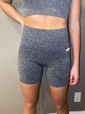 “DNA” Grey Biker Shorts